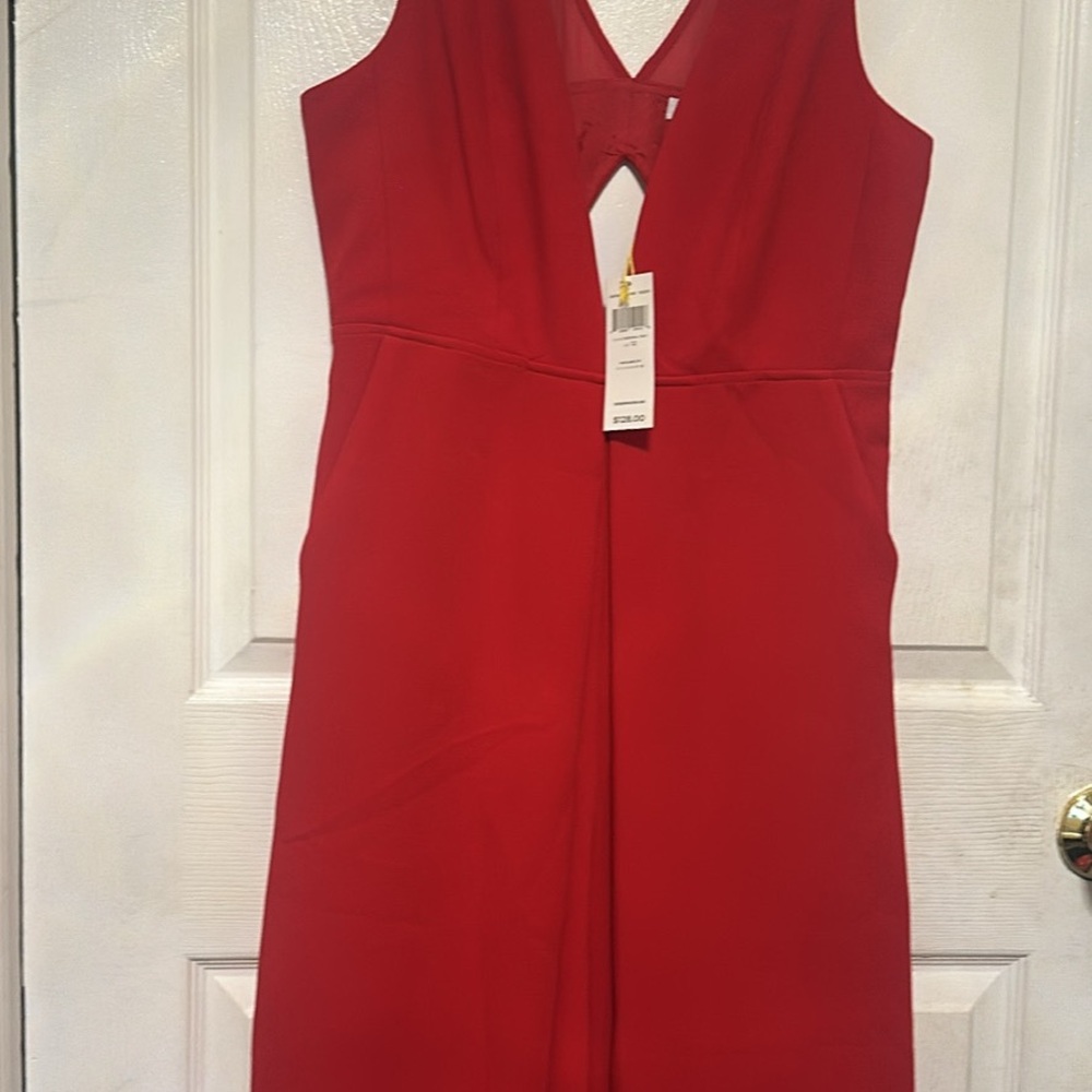 BCBGeneration Vibrant Red Backless Dress